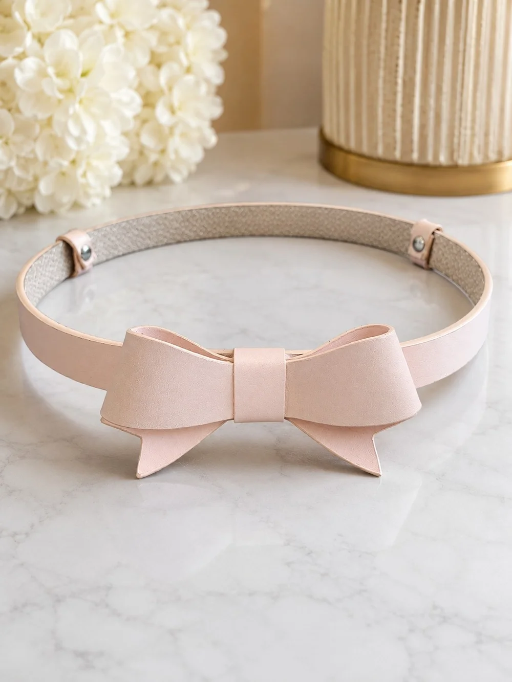 Alannah Hill Blush Pink Genuine Leather Bow Belt Adjustable 18